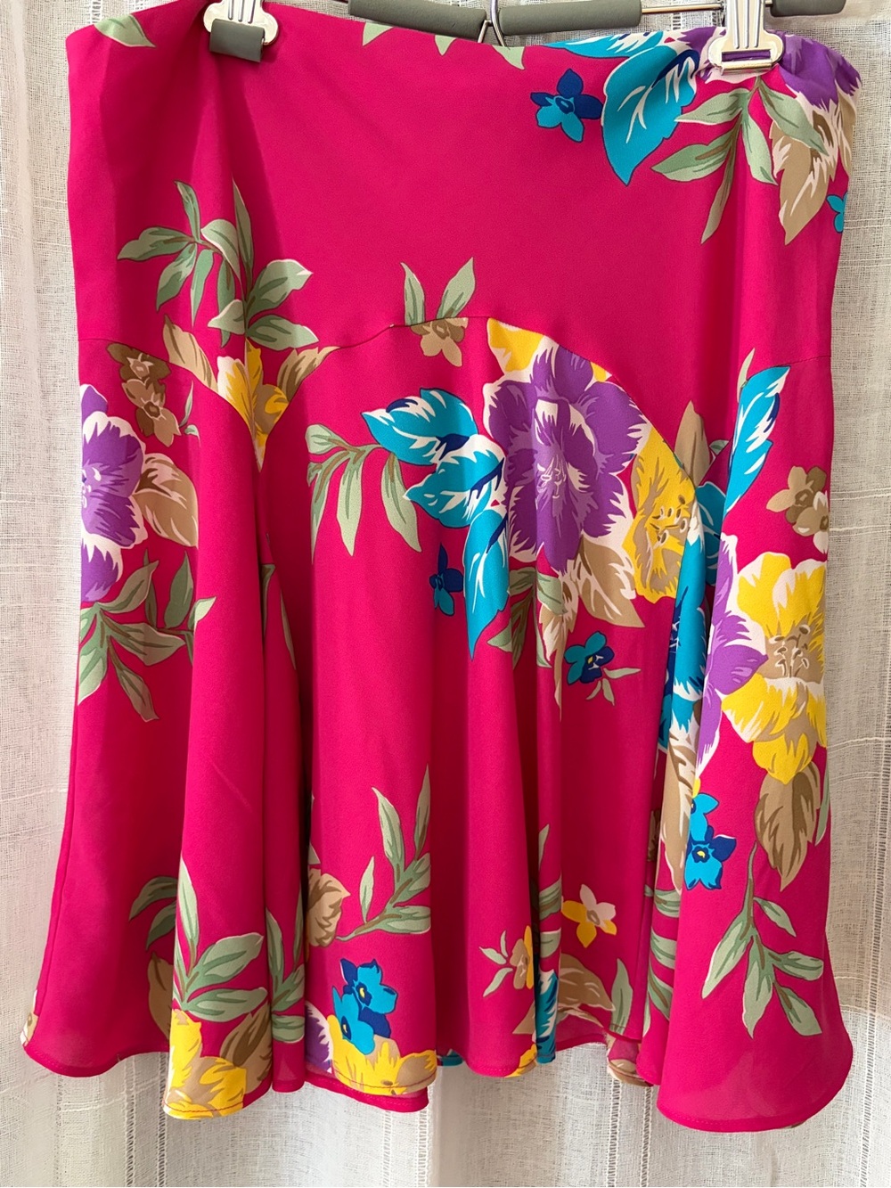 New Ralph Lauren Hot Pink Floral Skirt size 12